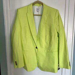 JCREW Factory Linen Cotton Blazer - size 16 - Neon Daffodil
